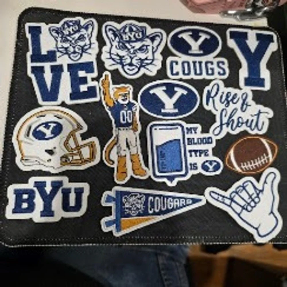 BYU Cougars Iron On Patches Set Navy Blue White Embroidered Apparel Decals Lot